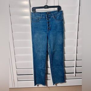 Kenneth Cole button fly, straight leg, slight crop. Size 10